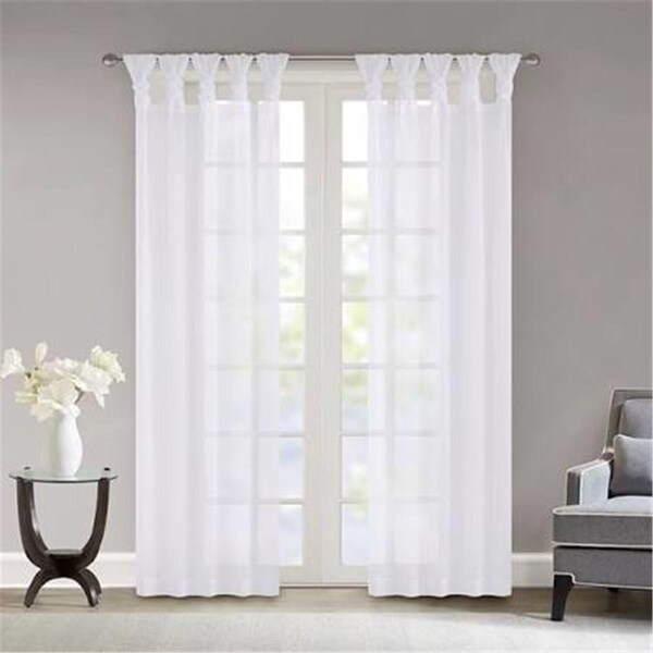 Madison Park 50 x 95 in. Twisted Tab Voile Sheer Window Pair, White - MP40-5469