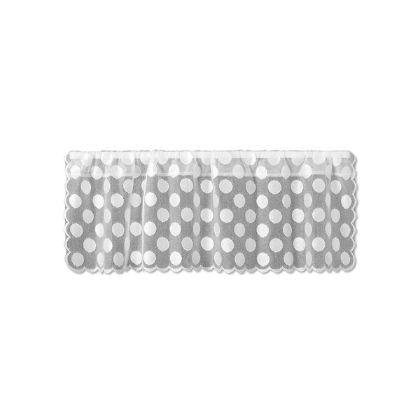 Heritage Lace 58 x 14 in. Polka Dot II Valance, White - 7280W-5814