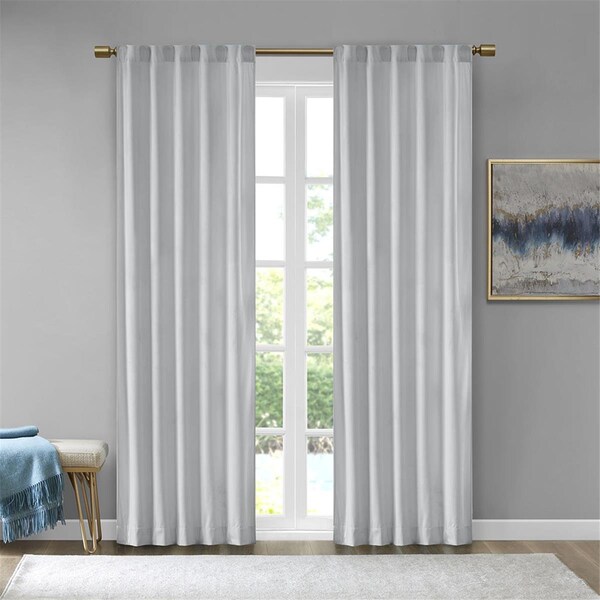 510 Design Light Grey 100 Percent Polyester Velvet Window Panel - Set of 2 - 5DS40-0155