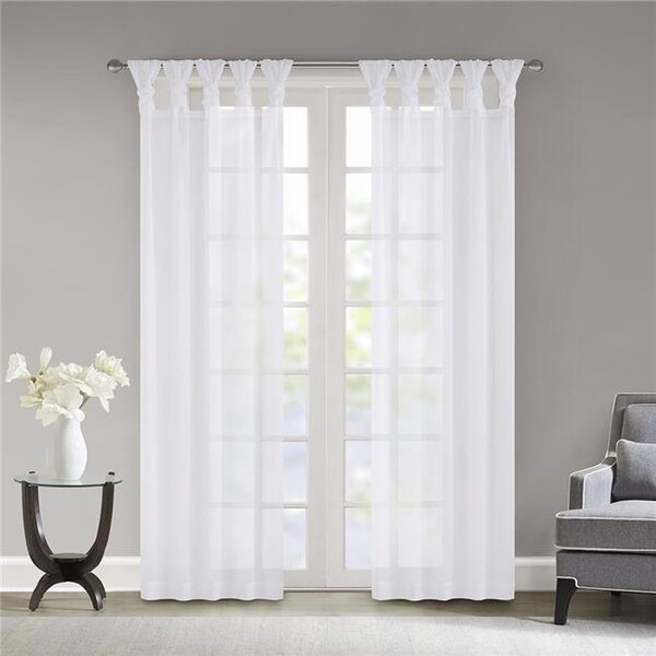 Madison Park Madison Park MP40-5468 50 x 84 in. Ceres Twisted Tab Voile Sheer Window Pair - White - MP40-5468