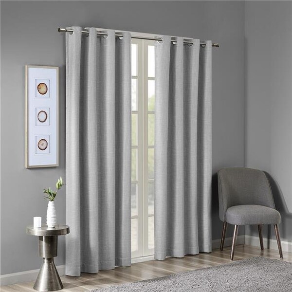 Sunsmart Sunsmart SS40-0028 50 x 84 in. Printed Heathered Blackout Panel - Gray - SS40-0028