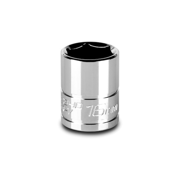 Capri Tools 3/8 pulgadas de conducción 16 mm 6-Puntos de métrica Socket poco profundo - 1-2340