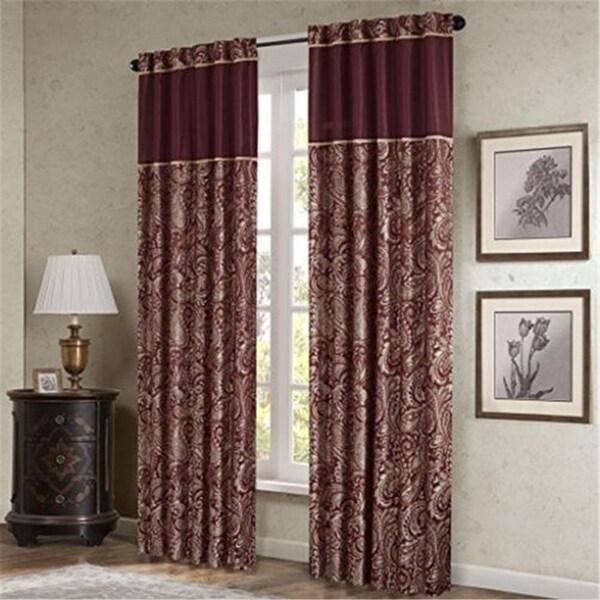 Madison Park 100 Percent Polyester Jacquard Panel Pair, Burgundy - 95 in. - MP40-2713