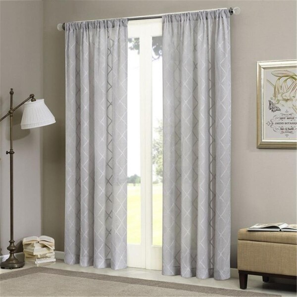 Madison Park Irina Diamond Sheer Window Curtain - Grey - MP40-2334