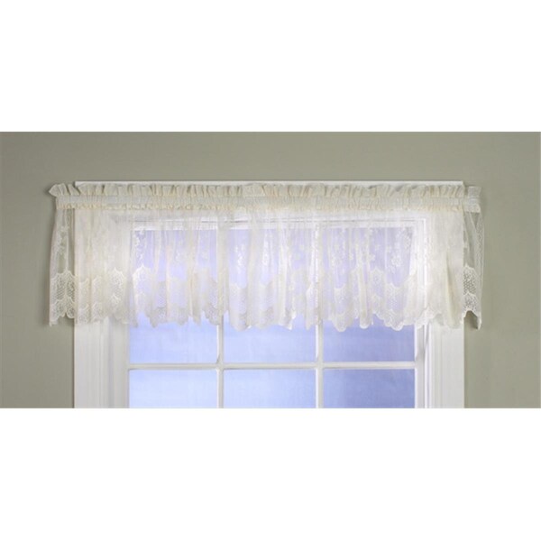 Escenografia Mona Lisa Engineered Bridal Lace Window Panels - Shell - 56 W x 15 H in. - ES2845605