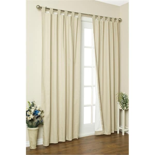 Escenografia Thermalogic Insulated Solid Color Tab Top Curtain Pairs - Natural - 160 x 84 in. - ES2843952