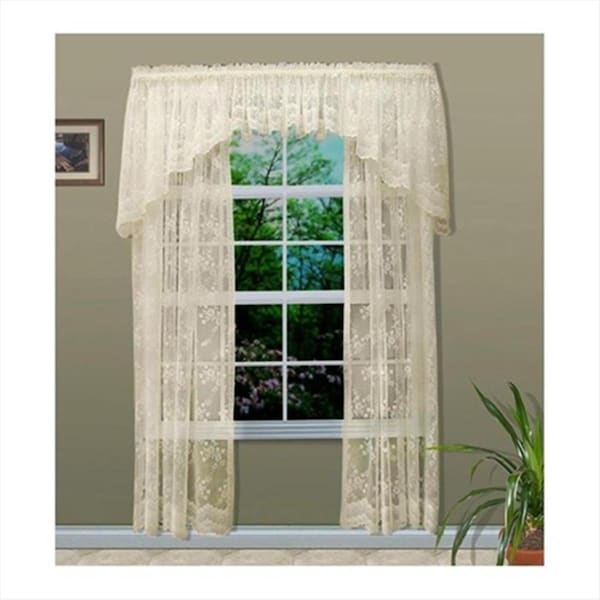 Commonwealth Home Fashions Mona Lisa Engineered Bridal Lace Window Panels63 in., Shell - 70011-100-006-63