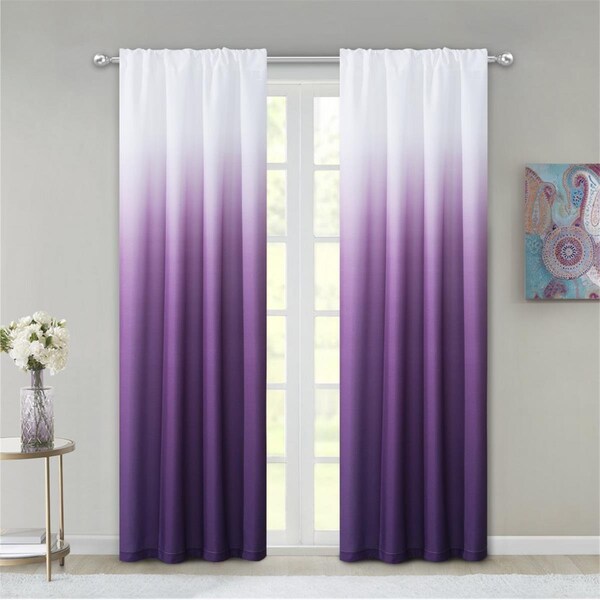 Palacedesigns 84 in. Purple Ombre Window Curtain Panels - Set of 2 - PA3097675