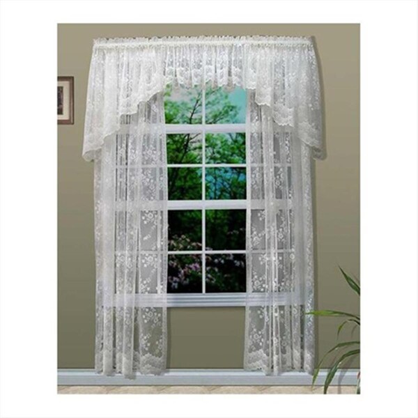 Escenografia Mona Lisa Engineered Bridal Lace Window Panels84 in., White - ES2841711