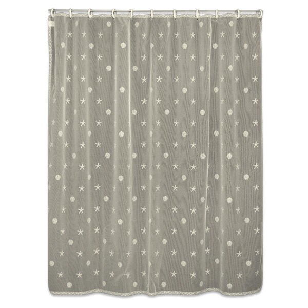 Heritage Lace Sand Shell Shower Curtain; Ecru - 72 x 72 in. - 7175E-OC