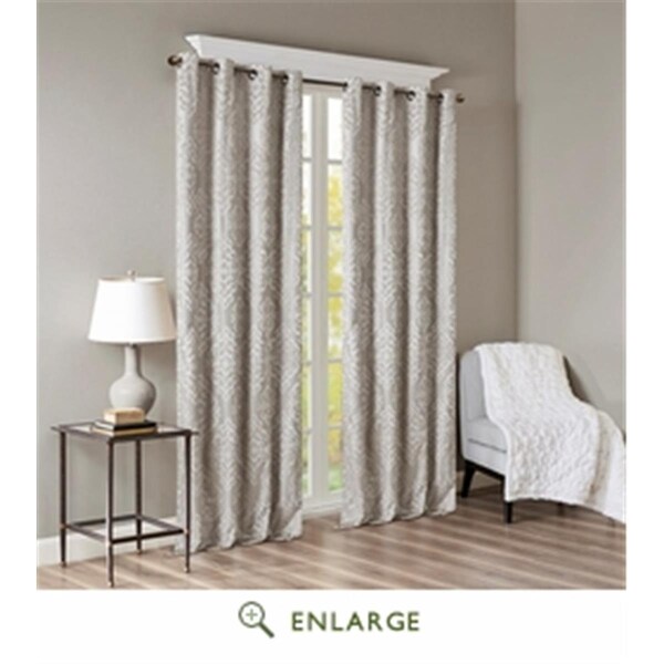 Sun Smart 50 x 84 in. Mirage Knitted Jacquard Total Blackout Panel; Grey - SS40-0016