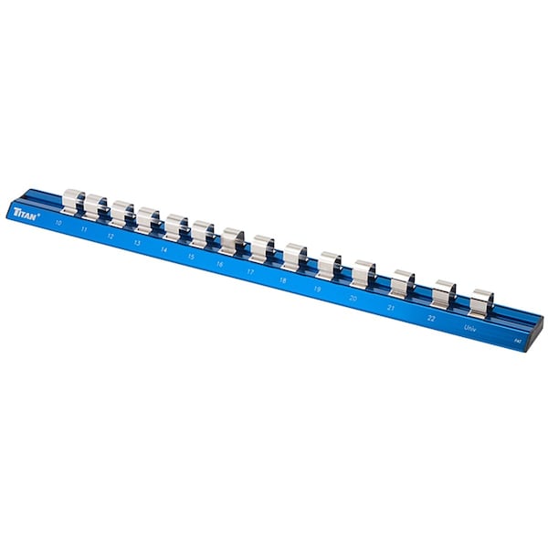 Riel magnético métrico de aluminio para enchufes Titan, 1/2" Drive - TIT32098