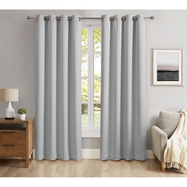Doba-Bnt 52 x 108 in. Solid Color Blackout Curtain, Silver, 2PK - SA3189422