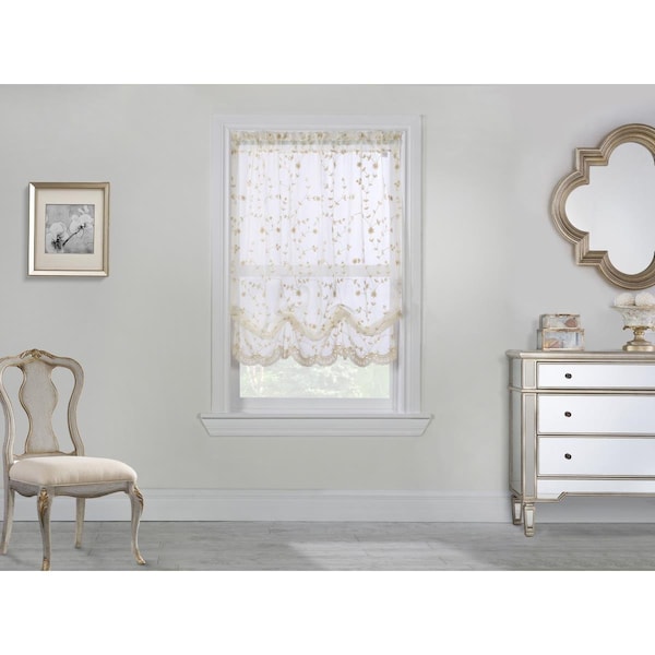 Habitat 52 x 63 in. Grandeur Pole Top Balloon Curtain Window Dressing, Cream - 71367-220-52-63-004