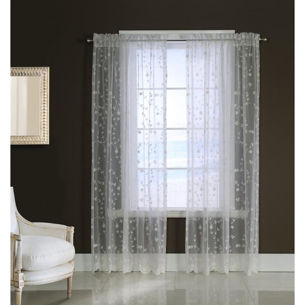 Habitat 52 x 84 in. Grandeur Pole Top Curtain Panel Window Dressing, White - 71364-105-52-84-001