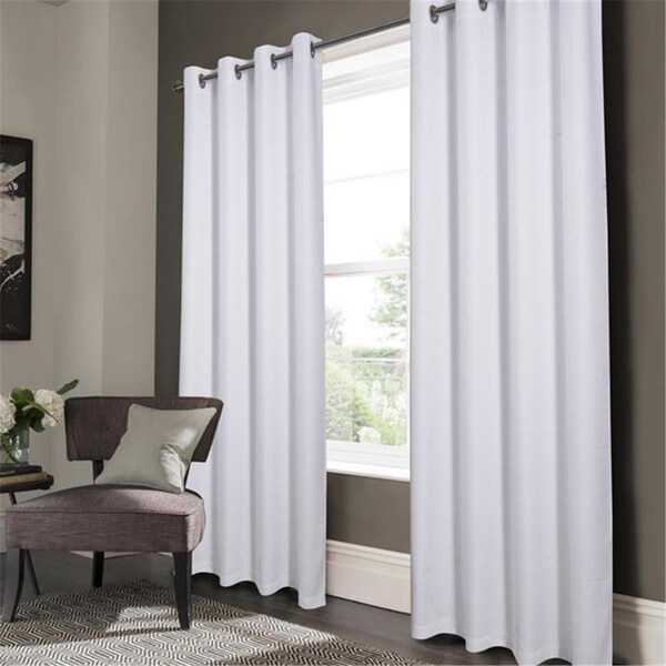 Olivia Gray 90 in. Lucas Jacquard Blackout Grommet Panel, White - PNL41297