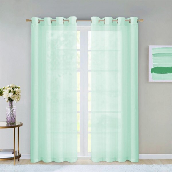 Palacedesigns 84 in. Aqua Solid Modern Window Panels - Set of 2 - PA3106472