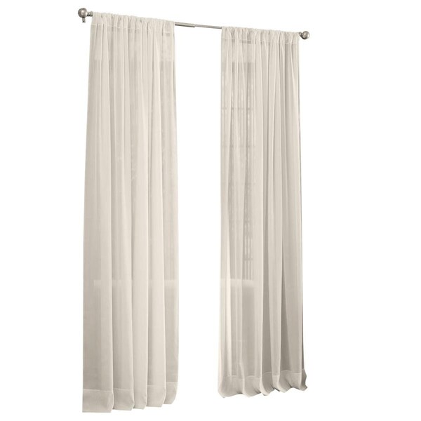 Lovelyhome VoileDrap118X96Ivory Sheer Voile Drape Panel Ivory 118 x 96 in - LO374581