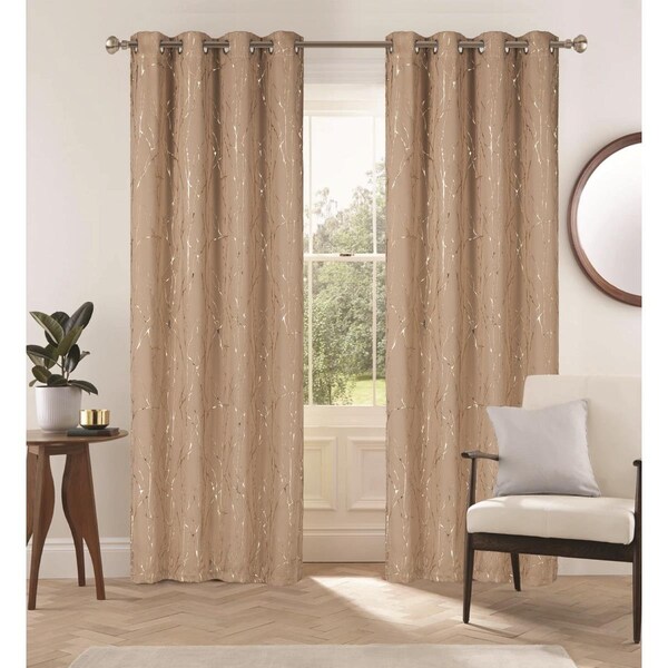 Rt Designers Collection 90 in. Forest Rubber Blackout Grommet Panel, Taupe - PNF44590