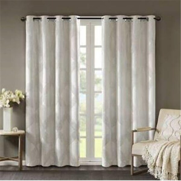 Sunsmart SunSmart SS40-0059 50 x 84 in. Ogee Knitted Jacquard Total Blackout Panel; Ivory - SS40-0059