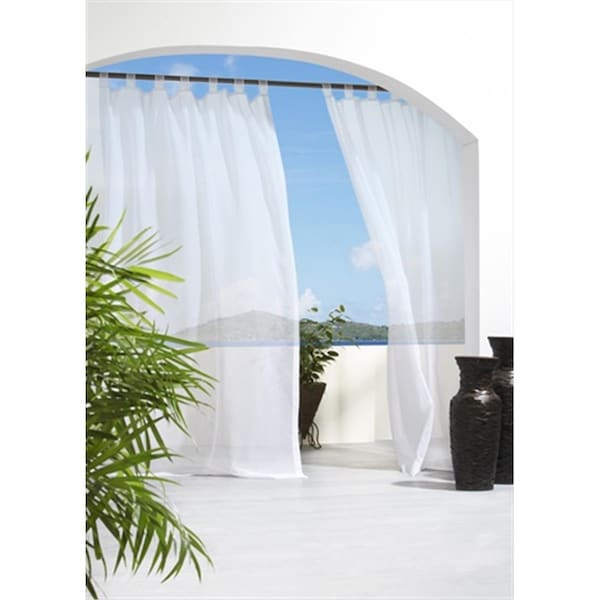 Commonwealth Home Fashions Escape Voile Sheer Cloth Tie Tab Panel 96 in., White - 70427-130-001-96