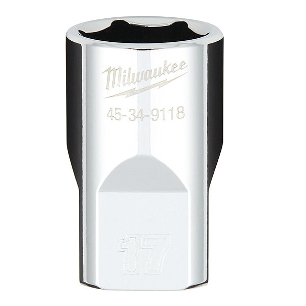 Herramienta Milwaukee 1/2 pulgadas Drive 17mm Métrica 6-Puntos con CUATRO Lados Planos - 45-34-9118