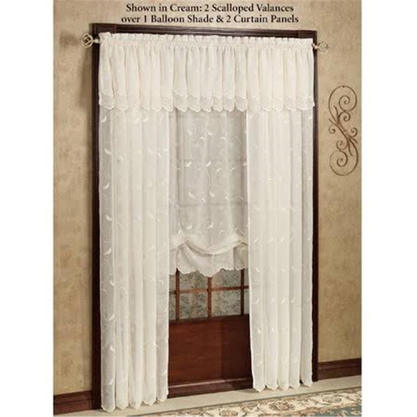 Commonwealth Home Fashions 84 in. Hathaway an Exquisite Scroll Motif on a Faux Linen Curtains, Cream - 70005-100-84-004