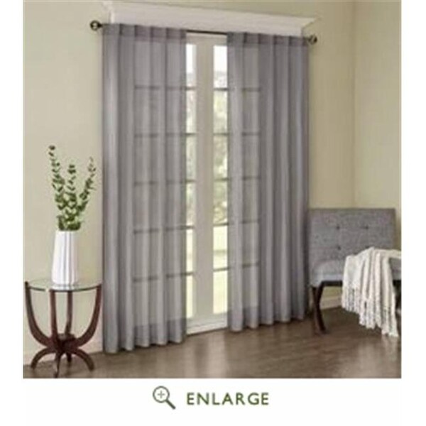 Madison Park Madison Park MP40-4486 42 x 95 in. Harper Solid Crushed Window Panel Pair; Grey - MP40-4486