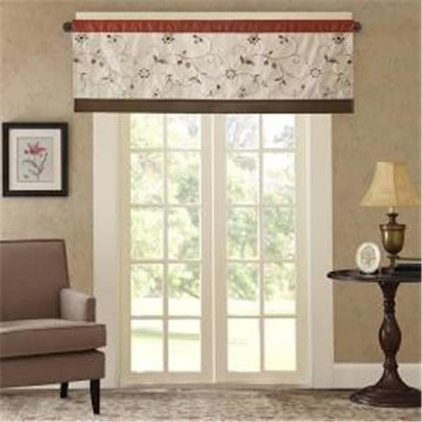 Madison Park Madison Park MP41-5471 50 x 18 in. Embroidered Window Valance; Spice - MP41-5471
