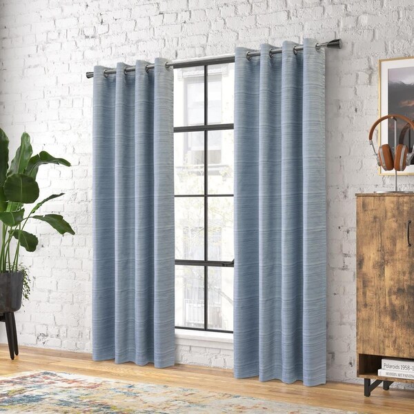 Thermaplus 52 x 95 in. Solstice Grommet Curtain Panel Window Dressing, Navy - 71992-109-52-95-609