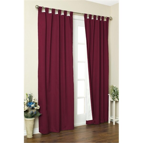 Commonwealth Home Fashions Thermalogic Insulated Solid Color Tab Top Curtain Pairs 54 in., Burgundy - 70292-153-803-54
