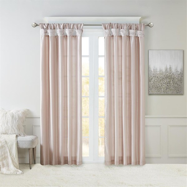 Madison Park Blush 100 Percent Polyester Twist Tab Lined Window Curtain - MP40-6323