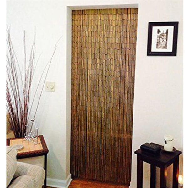 Jensendistributionservices Handmade Curtain Beads Window Door Shoji Room Divider, Black - MI2528915