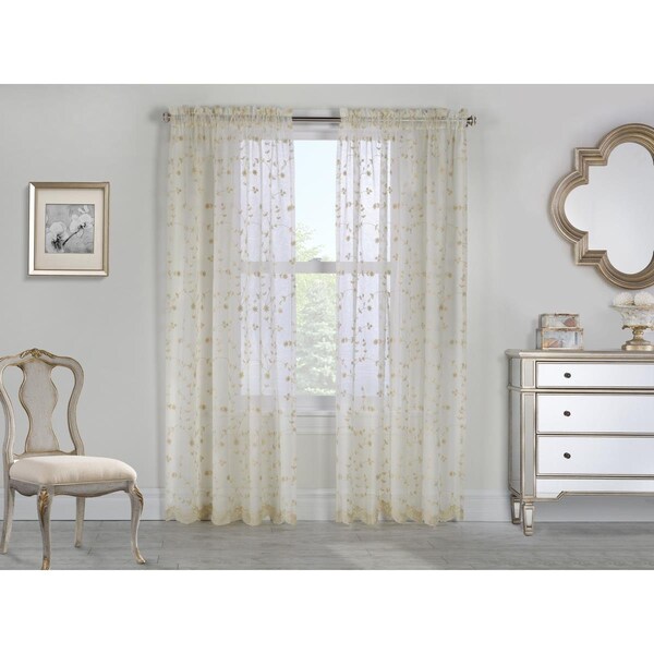 Habitat 52 x 63 in. Grandeur Pole Top Curtain Panel Window Dressing, Cream - 71364-105-52-63-004