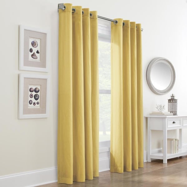 Habitat 52 x 63 in. Harmony Grommet Curtain Panel Window Dressing, Yellow - 71712-109-52-63-201