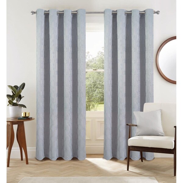 Rt Designers Collection 90 in. Jansen Rubber Blackout Grommet Panel, Grey - PNJ44834