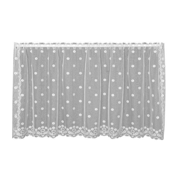 Heritage Lace Daisy 60 x 24 in. Tier, White - 6375W-6024