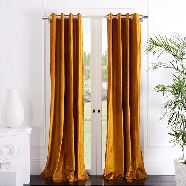 Safavieh 84 x 52 in. Creslia Window Panel Treatment, Mustard - WDT1054A-5284