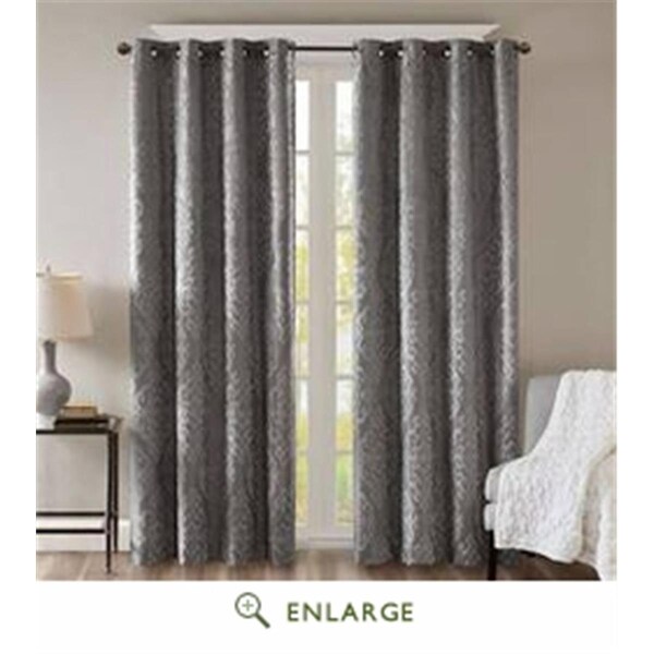Sun Smart 50 x 108 in. Mirage Knitted Jacquard Total Blackout Panel; Charcoal - SS40-0021