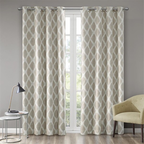 Sunsmart 50 x 84 in. Printed Ikat Blackout Panel - Taupe - SS40-0072