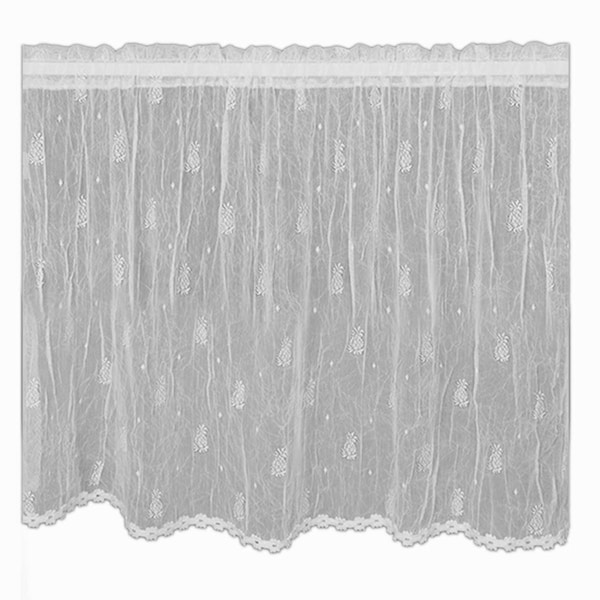 Heritage Lace Pineapple Tier with Hem Trim; White - 45 x 36 in. - 7170W-4536HT