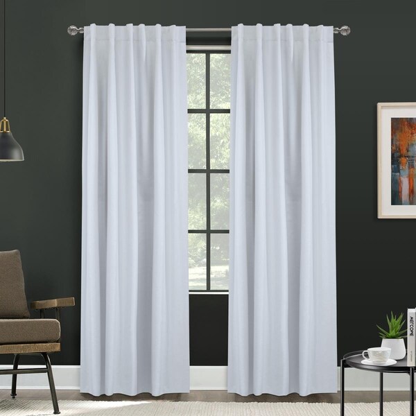 Thermaplus 52 x 84 in. Baxter Back Tab Curtain Panel Window Dressing, White - 71993-142-52-84-001