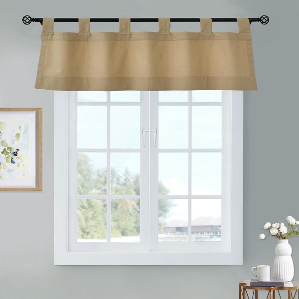 Thermalogic 40 x 15 in. Weathermate Tab Top Valance, Khaki - 70292-438-40-15-758
