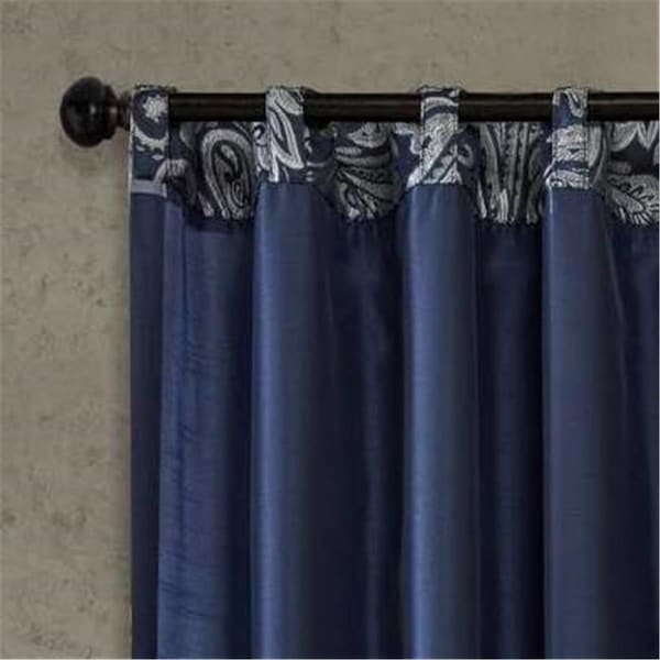 Madison Park 50 x 95 in. Jacquard Panel Pair Curtains, Navy - MP40-4897