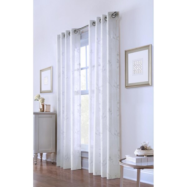 Habitat 52 x 84 in. Giardino Grommet Curtain Panel Window Dressing, White - 71679-109-52-84-001