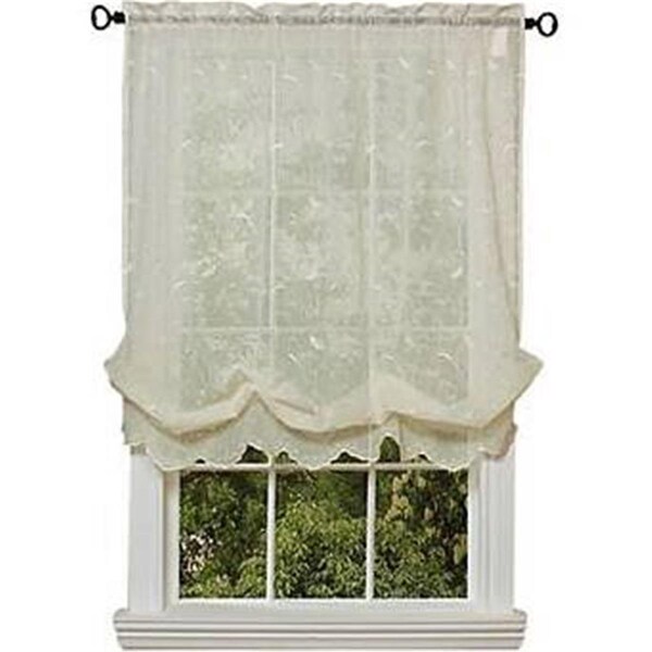 Kd Gabinete Hathaway an Exquisite Scroll Motif on a Faux Linen Balloon Curtains - Cream - 63in. - KD3363030