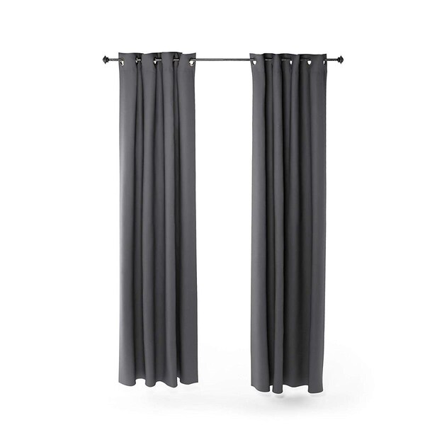 Furinno Collins Blackout Curtain, 52 x 95 in. - 2 Panels - Dark Grey - 2-FC66005DGY