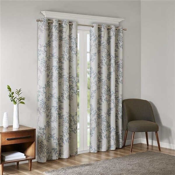 Sunsmart Sunsmart SS40-0024 50 x 84 in. Printed Botanical Blackout Panel - Aqua - SS40-0024