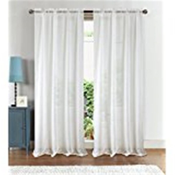 Palacedesigns Astro Textured 54 x 90 in. Rod Pocket Curtain Panel, White - PA3194641