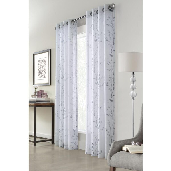 Habitat 52 x 95 in. Primavera Grommet Curtain Panel Window Dressing, White - 71675-109-52-95-001